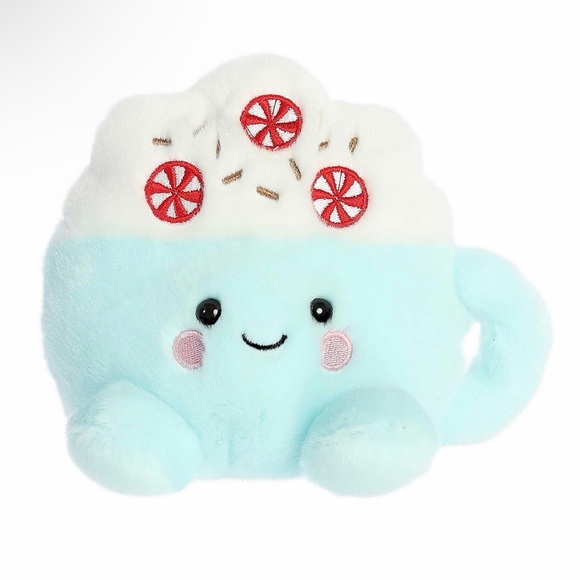 Aurora Palm Pals Peppermint Latte Festive Mini Piper Plush Toy Blue 5" - Picture 1 of 2